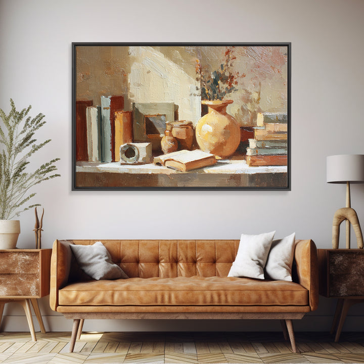 Sunlit Interior Still Life Canvas Print, Art, Art Commission, Living Room Decor, Fine Art, Black Art, Framed Art, ART-3x2-42