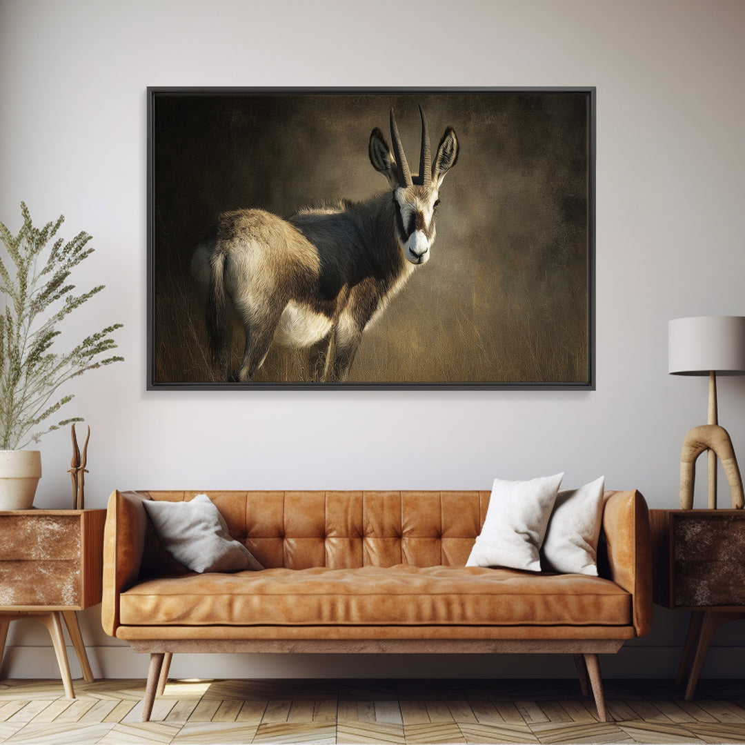 Elegant Animal Portrait Framed Canvas Print, Art, Digital Wall Art, Living Room Decor, Fine Art, Framed Art, ART-3x2-46