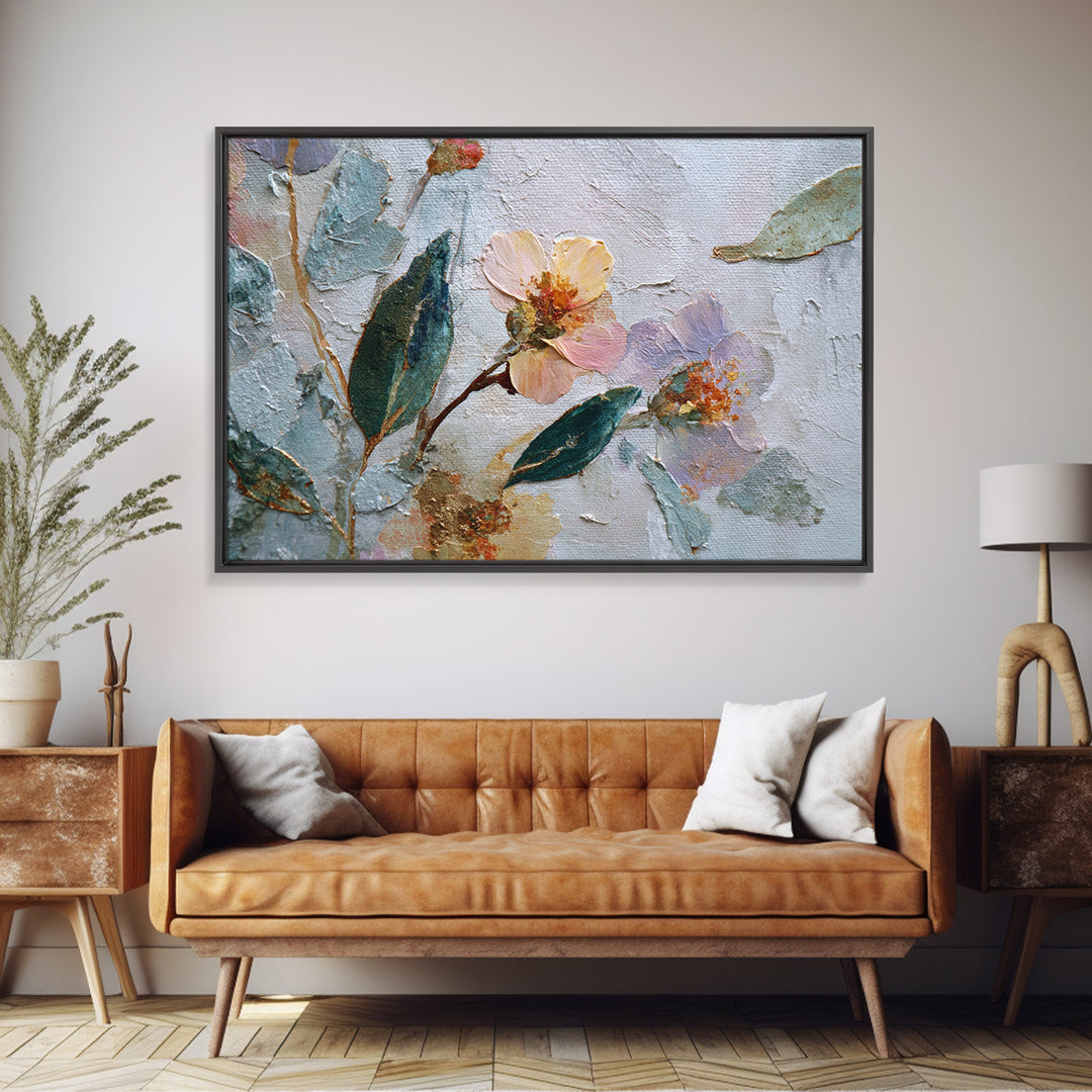 Celestial Moon Study Canvas Print, Art, Abstract Art, Living Room Decor, Oil Painting, Pink Wall Art, Horizontal Wall Art, ART-3x2-49