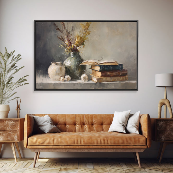 Sunlit Interior Still Life Canvas Print, Art, Art Commission, Living Room Decor, Fine Art, Black Art, Framed Art, ART-3x2-66