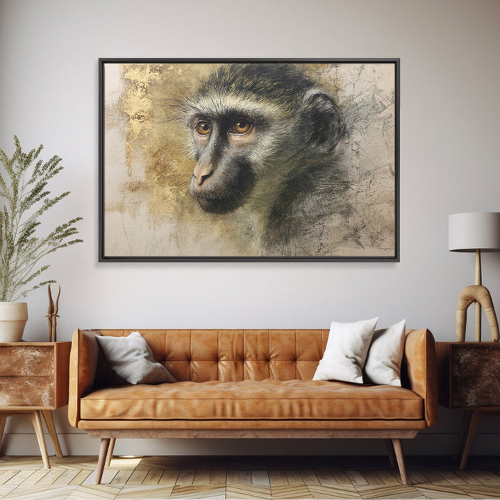 Elegant Animal Portrait Framed Canvas Print, Art, Digital Wall Art, Living Room Decor, Fine Art, Framed Art, ART-3x2-70