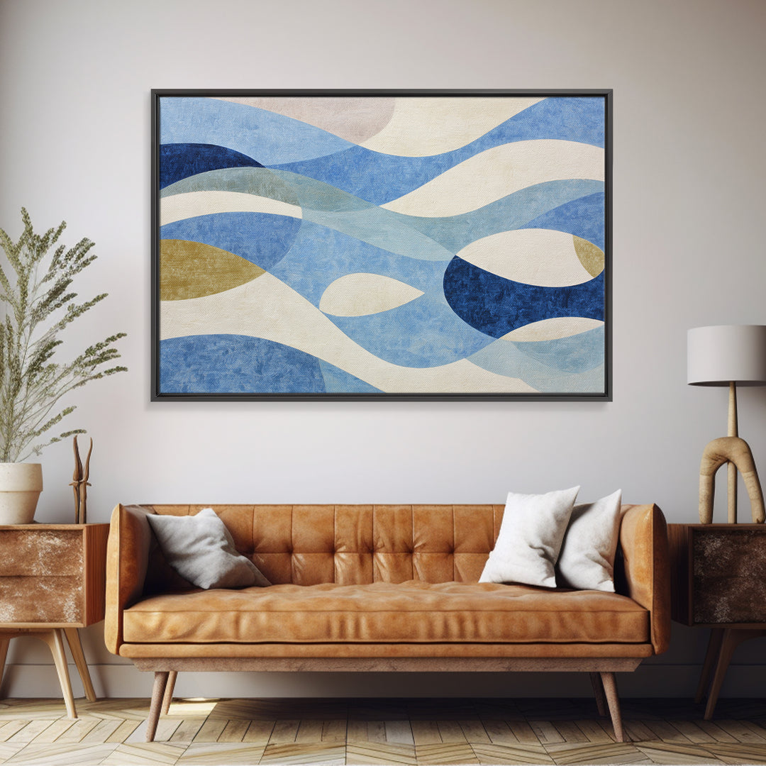 Abstract Water Forms Framed Canvas Print, Art, Metal Wall Art, Living Room Decor, Abstract Art, Textured Wall Art, ART-3x2-71