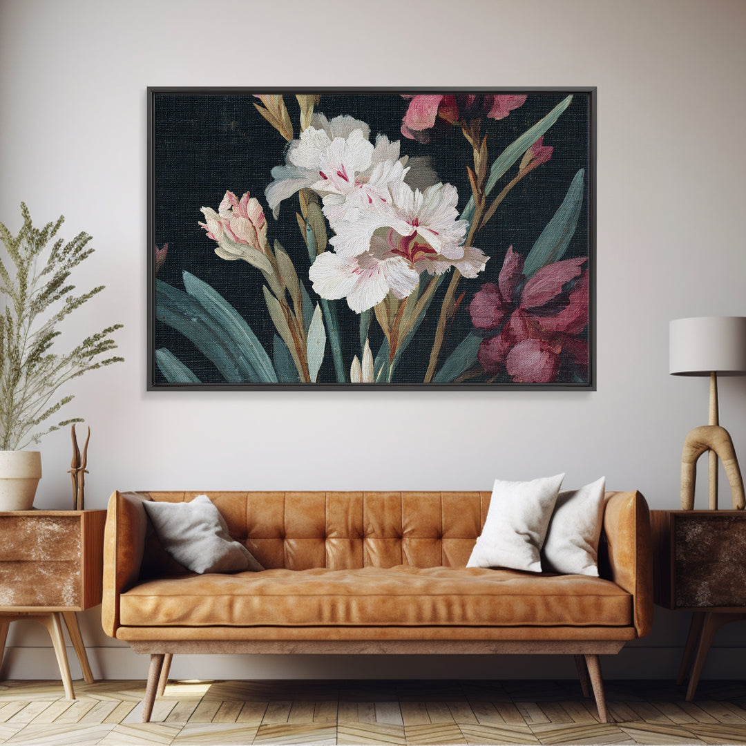 Celestial Moon Study Canvas Print, Art, Abstract Art, Living Room Decor, Oil Painting, Pink Wall Art, Horizontal Wall Art, ART-3x2-73