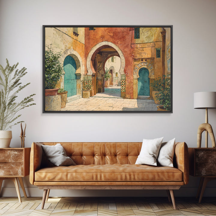 Architectural Archway in Warm Mediterranean Light Canvas Print, Art, Canvas Wall Art, Living Room Decor, Fine Art, ART-3x2-98