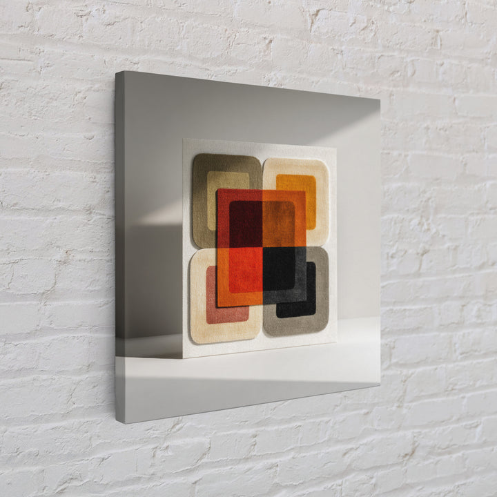 Bold Mid Century Geometric Forms Framed Canvas Print, Above Sofa Art, Living Room Wall Art, Living Room Decor, Abstract Art, ASA-1x1-52