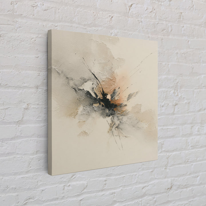 Minimal Black Ink Composition Framed Canvas Print, Above Sofa Art, Living Room Decor, Fine Art, Statement 056, Set of Prints, ASA-1x1-56