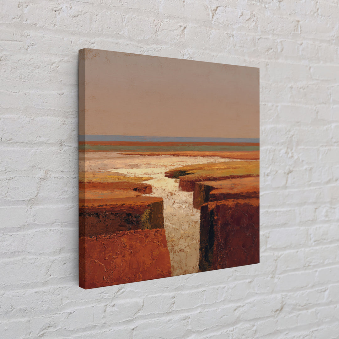 Abstract Canyon Landscape Framed Canvas Print, Above Sofa Art, Living Room Decor, Oil Painting, Statement 007, Set of Prints, ASA-1x1-7
