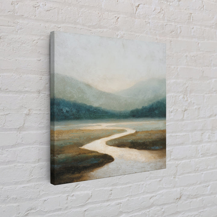 Abstract River Bends Framed Canvas Print, Above Sofa Art, Japandi Wall Art, Living Room Decor, Abstract Art, Statement, ASA-1x1-71