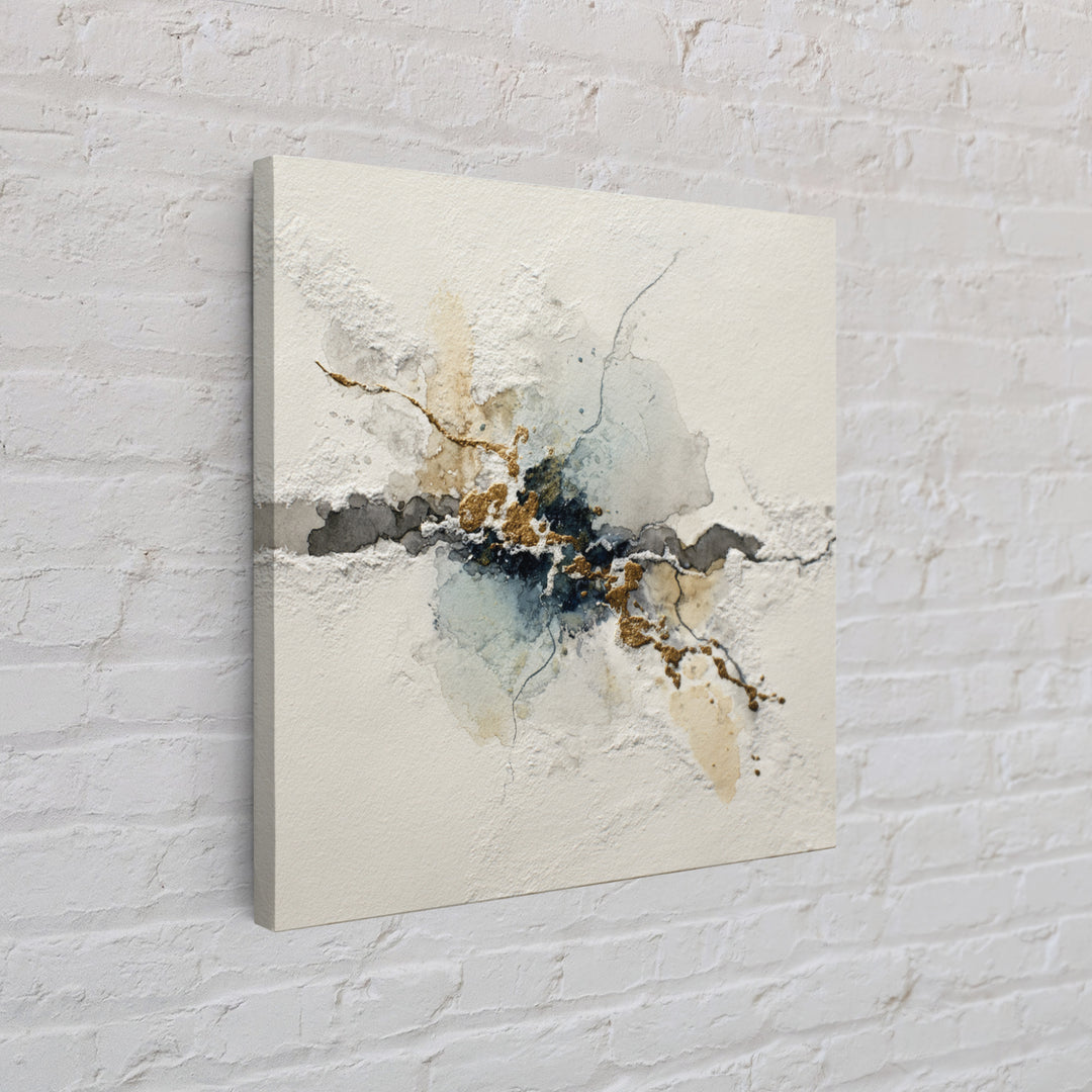 Minimal Black Ink Composition Framed Canvas Print, Above Sofa Art, Farmhouse Decor, Living Room Decor, Fine Art, Statement, ASA-1x1-8