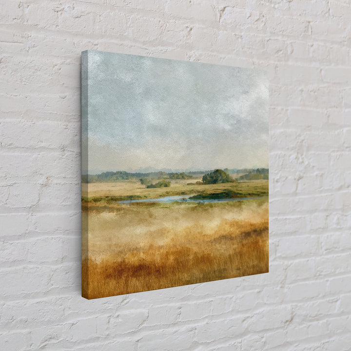 Wide Olive and Beige Meadow Panorama Canvas Print, Above Sofa Art, Bauhaus Print, Living Room Decor, Fine Art, Statement, ASA-1x1-82