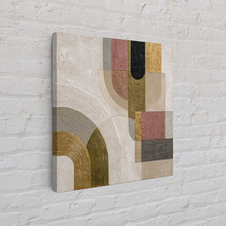 Textured Plaster Abstract Framed Canvas Print, Above Sofa Art, Neutral Decor, Living Room Decor, Fine Art, Statement, ASA-1x1-83