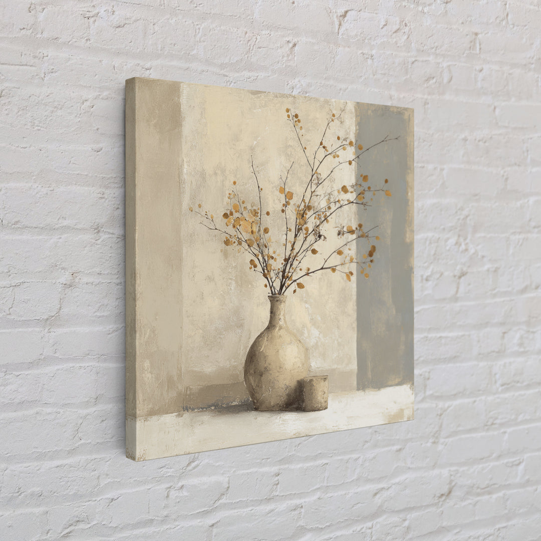 Large Neutral Still Life Canvas Print, Above Sofa Art, Minimalist Wall Art, Living Room Decor, Oil Painting, Statement, ASA-1x1-86