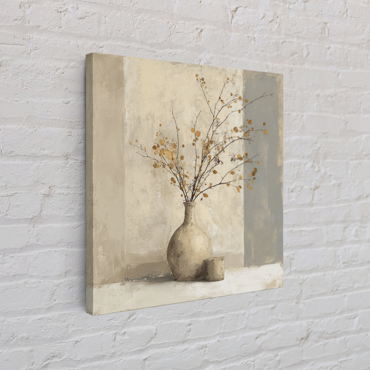 Large Neutral Still Life Canvas Print, Above Sofa Art, Minimalist Wall Art, Living Room Decor, Oil Painting, Statement, ASA-1x1-86