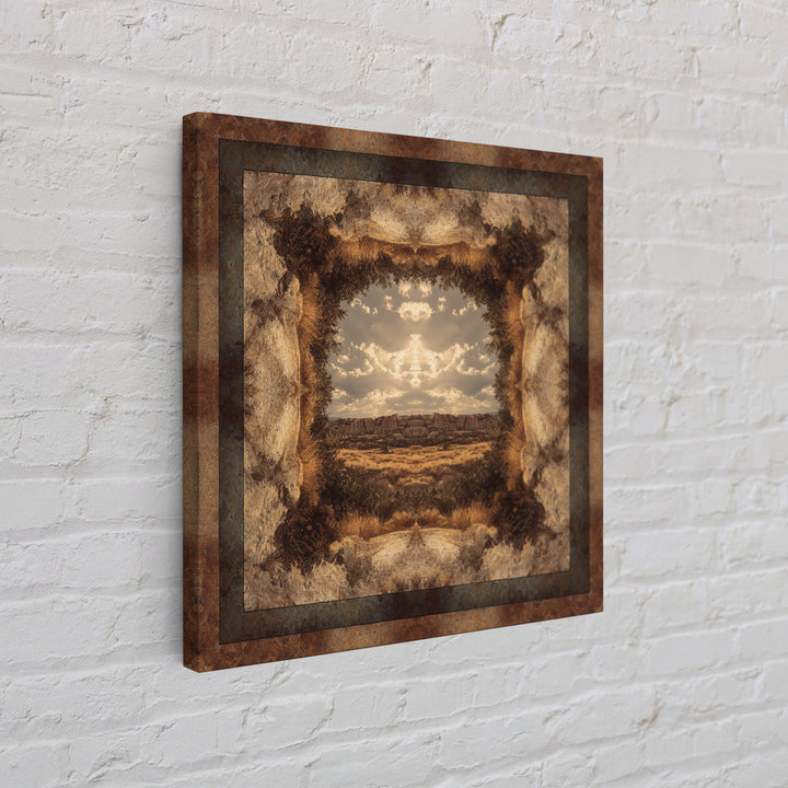 Desert Mesa Panorama Canvas Print, Above Sofa Art, Bauhaus Print, Living Room Decor, Fine Art, Statement, Textured Painting, ASA-1x1-92