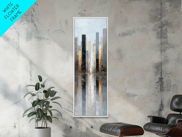 Quiet City Skyline Reduced to Elegant Shapes Canvas Print, Above Sofa Art, Wall Art Print, Living Room Decor, Abstract Art, ASA-1x3-10