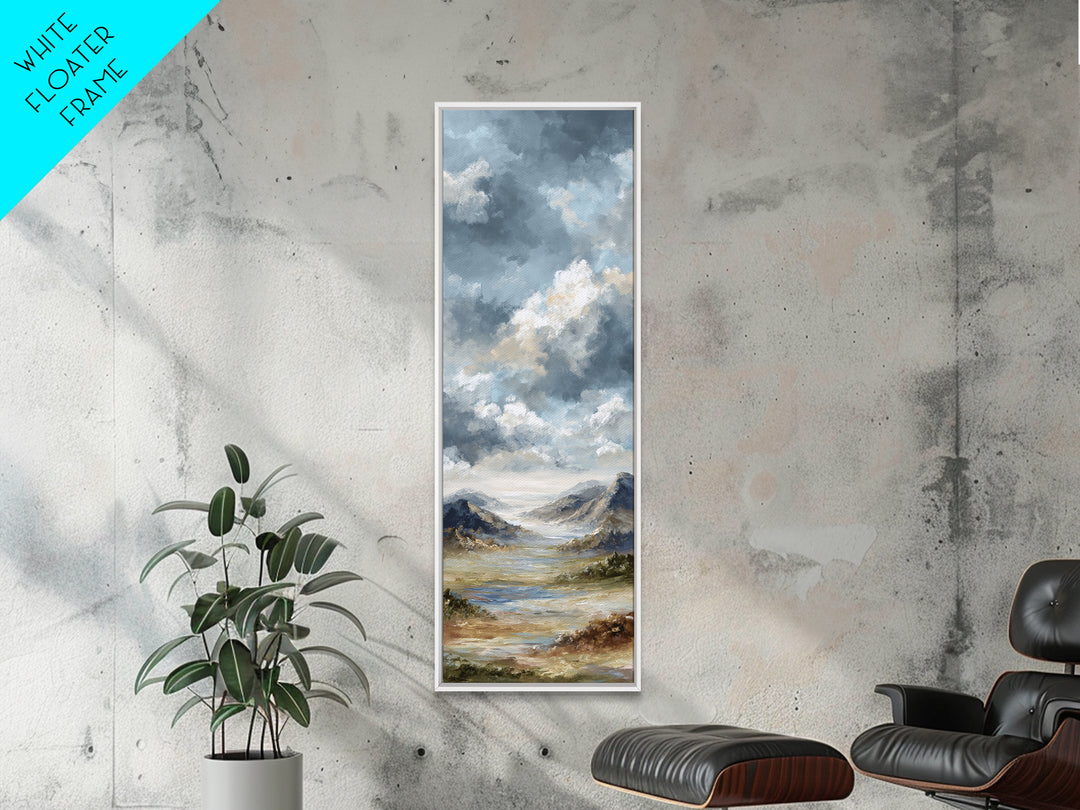 Dramatic Cloudscape over a Distant Valley Canvas Print, Above Sofa Art, Modern Decor, Living Room Decor, Fine Art, Statement, ASA-1x3-17