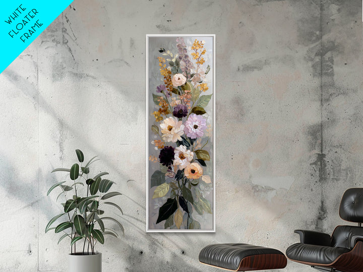 Large Expressive Floral Bouquet Canvas Print, Above Sofa Art, Above Bed Decor, Living Room Decor, Oil Painting, Statement, ASA-1x3-18