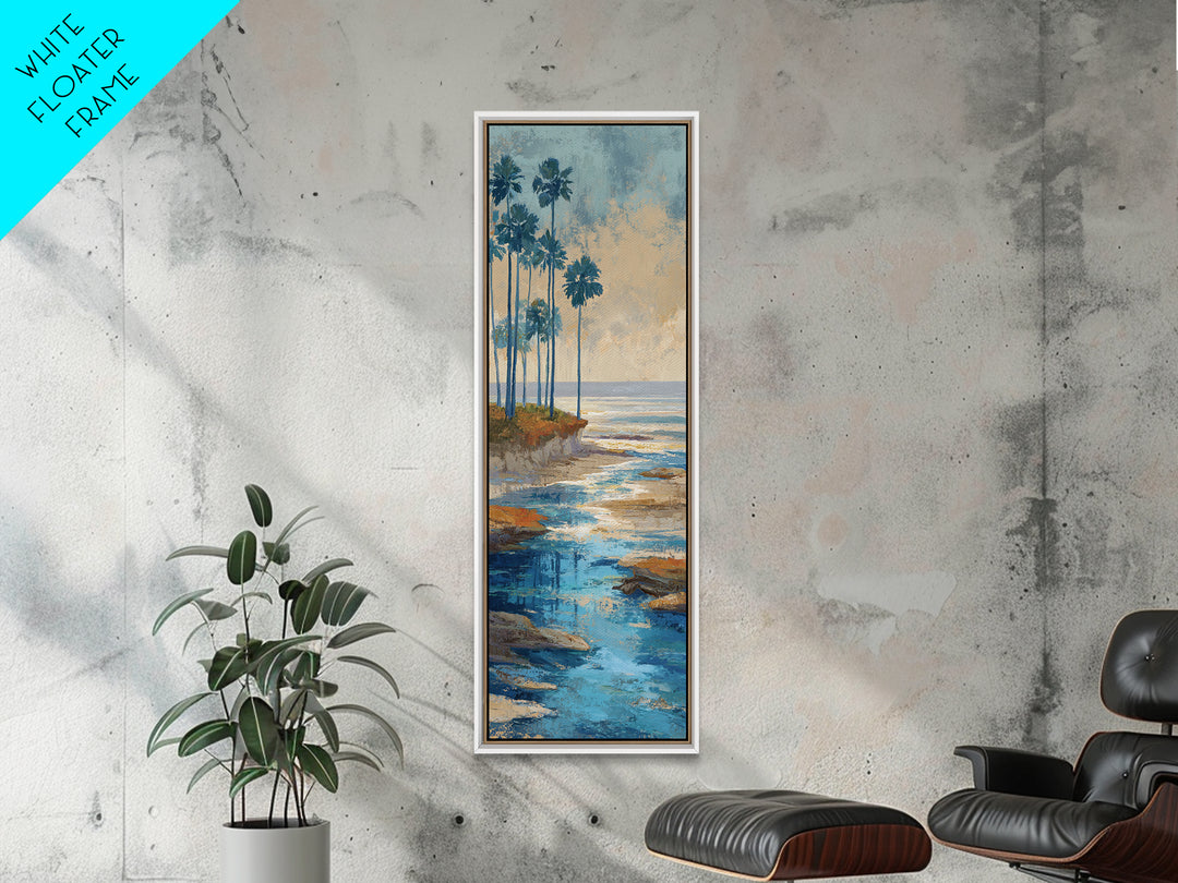 Moody Seascape at Twilight Framed Canvas Print, Above Sofa Art, Gallery Decor, Living Room Decor, Fine Art, Statement, ASA-1x3-24