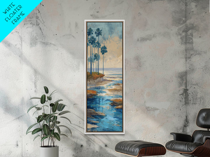 Moody Seascape at Twilight Framed Canvas Print, Above Sofa Art, Gallery Decor, Living Room Decor, Fine Art, Statement, ASA-1x3-24