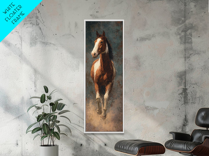 Statement Horse Silhouette Canvas Print, Above Sofa Art, Textured Painting, Living Room Decor, Statement, Abstract Wall Art, ASA-1x3-25