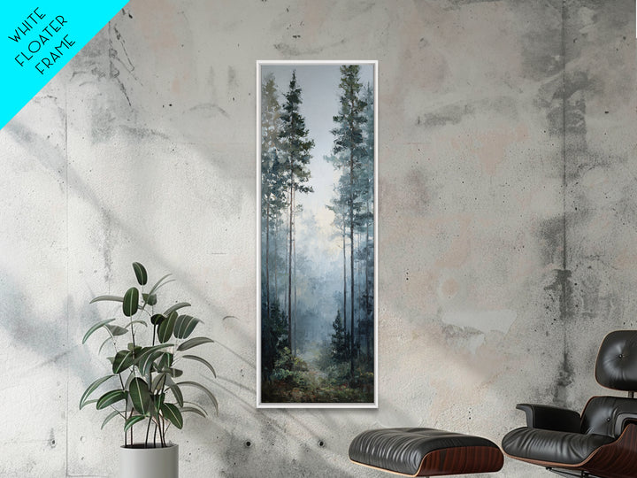 Modern Scandinavian Forest Framed Canvas Print, Above Sofa Art, Neutral Decor, Living Room Decor, Fine Art, Statement, ASA-1x3-3