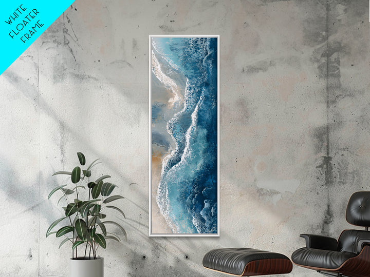 Panoramic Coastal Shoreline from an Aerial View Canvas Print, Above Sofa Art, Textured Painting, Living Room Decor, Statement, ASA-1x3-39