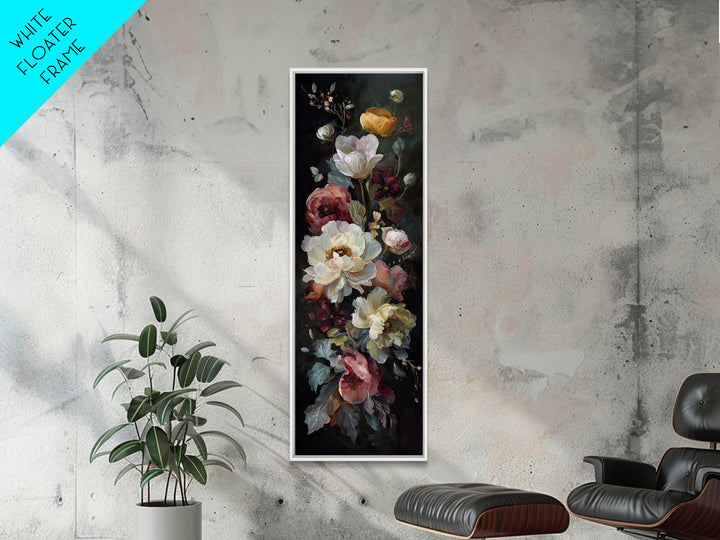 Large Expressive Floral Bouquet Canvas Print, Above Sofa Art, Above Bed Decor, Living Room Decor, Oil Painting, Statement, ASA-1x3-42