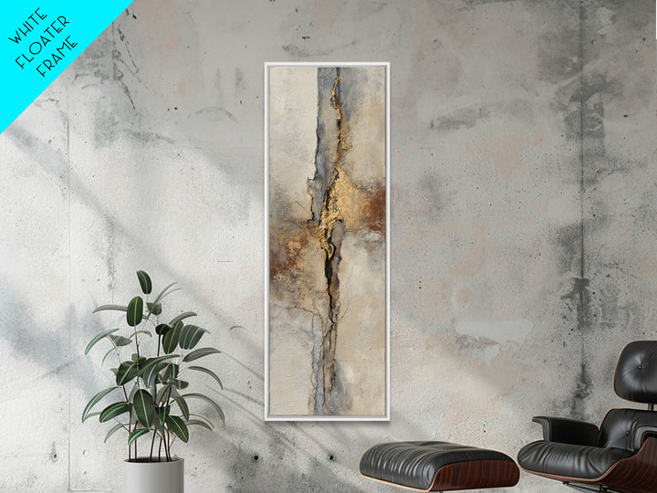 Textured Plaster Abstract Framed Canvas Print, Above Sofa Art, Minimalist Decor, Living Room Decor, Abstract Art, Statement, ASA-1x3-47