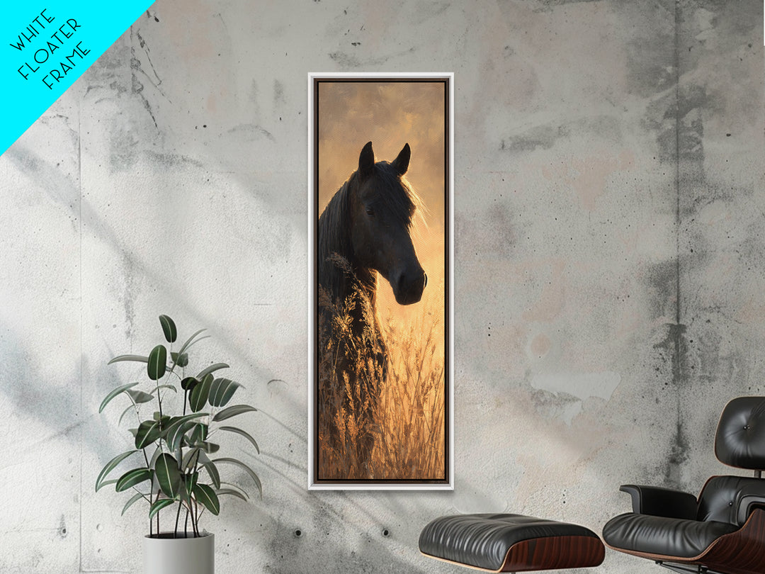 Statement Horse Silhouette Canvas Print, Above Sofa Art, Bedroom Wall Art, Living Room Decor, Fine Art, Statement, Wall Decor, ASA-1x3-49