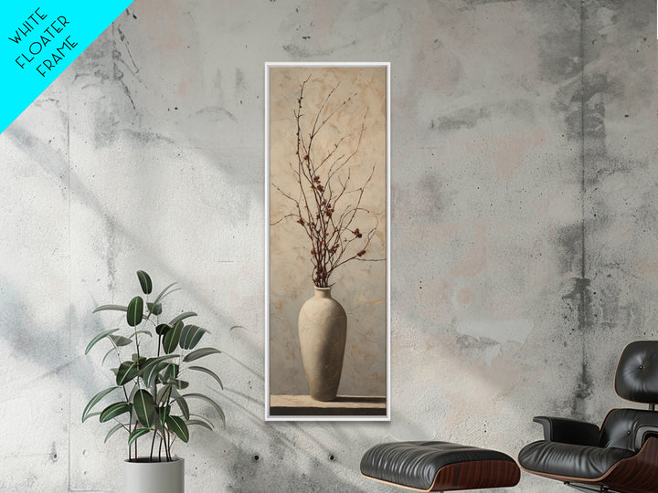 Large Neutral Still Life Framed Canvas Print, Above Sofa Art, Japandi Wall Art, Living Room Decor, Watercolor Art, Statement, ASA-1x3-50