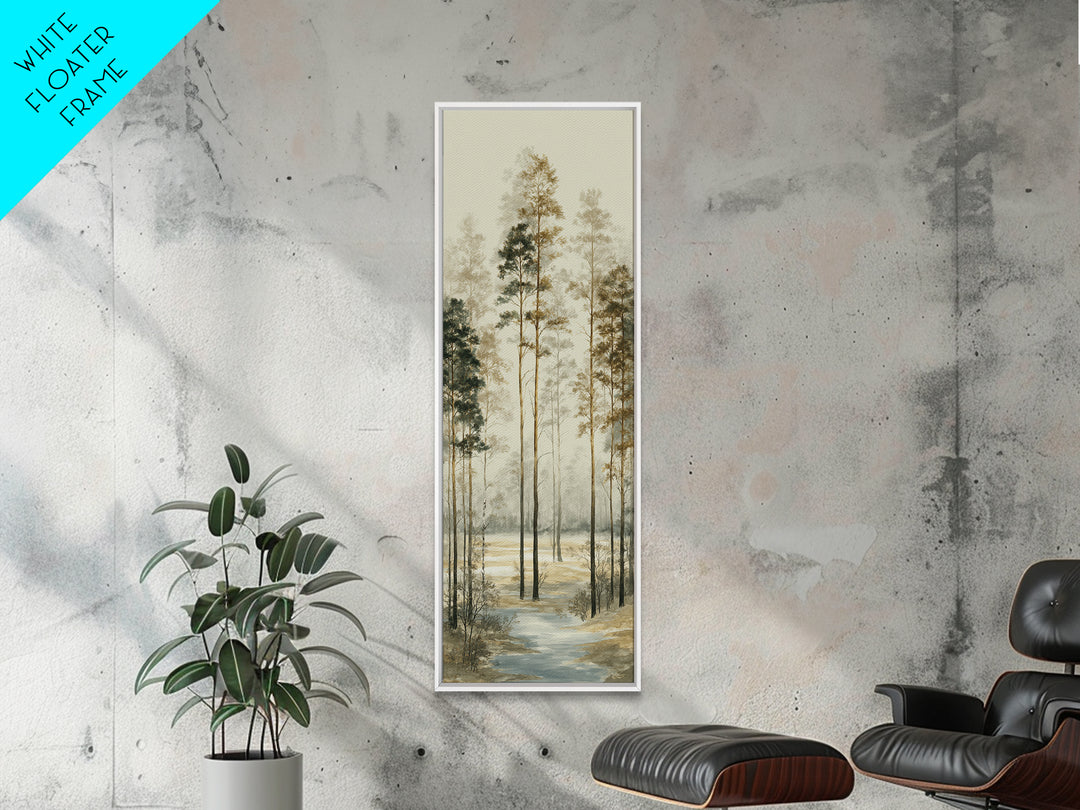 Modern Scandinavian Forest Canvas Print, Above Sofa Art, Framed Wall Art, Living Room Decor, Statement, Living Room Wall Art, ASA-1x3-51
