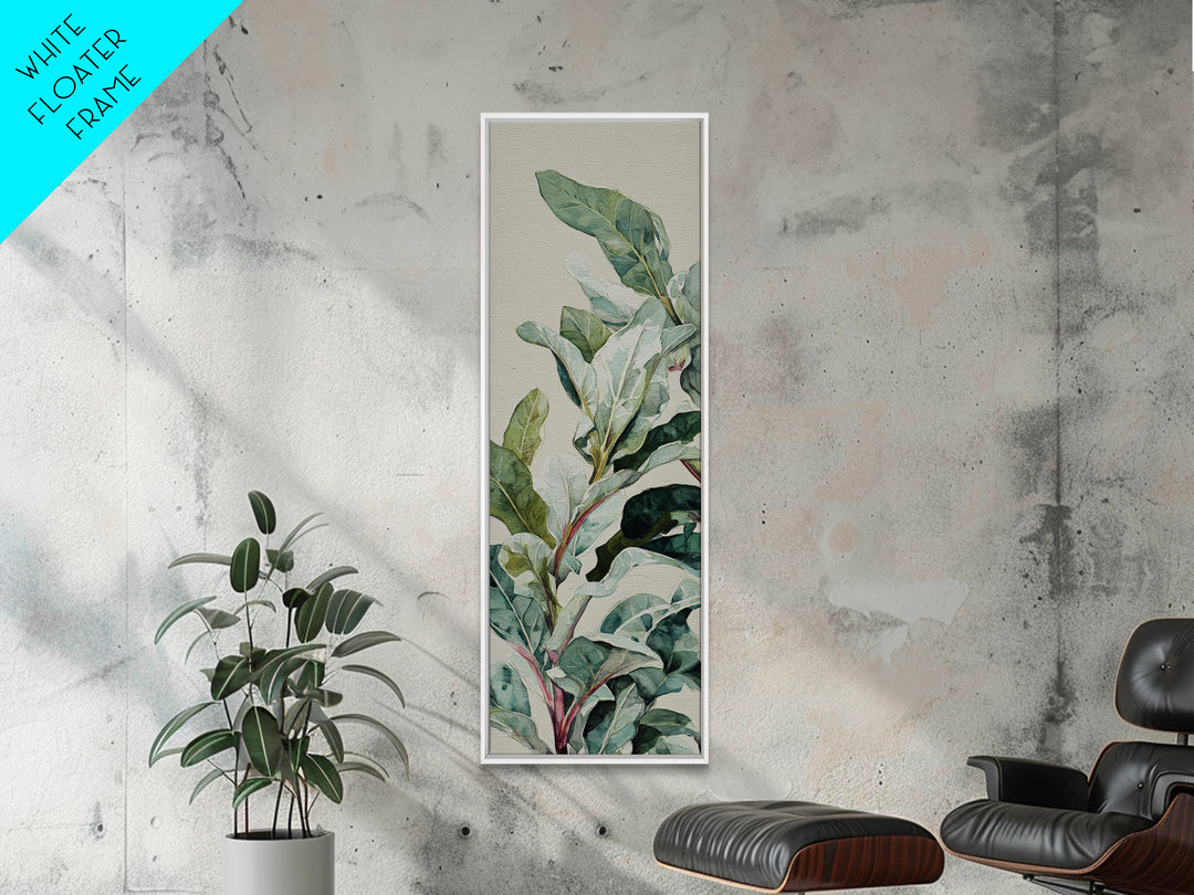 Large Botanical Leaves Canvas Print, Above Sofa Art, Modern Art, Living Room Decor, Fine Art, Statement, Art Print, ASA-1x3-57