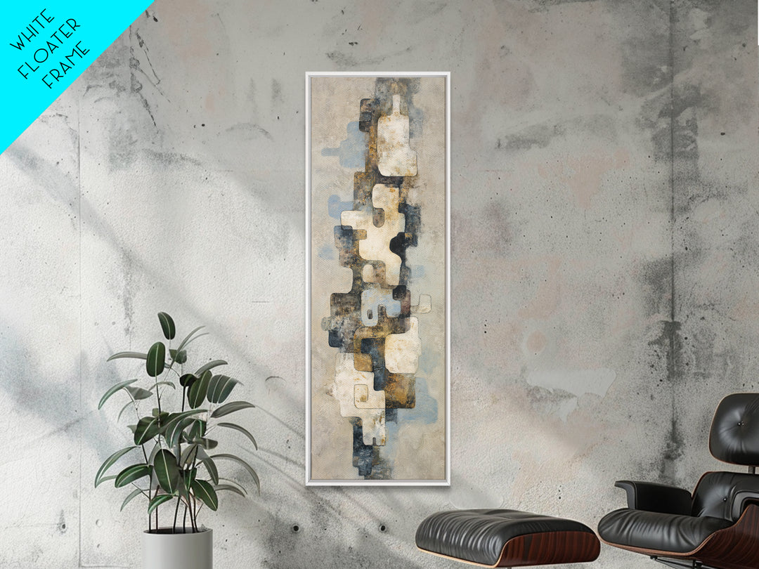 Large Modern Organic Shapes Framed Canvas Print, Above Sofa Art, Modern Art, Living Room Decor, Fine Art, Statement, Art Print, ASA-1x3-62