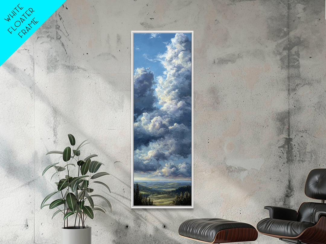 Dramatic Cloudscape over a Distant Valley Canvas Print, Above Sofa Art, Fine Art Print, Living Room Decor, Fine Art, Statement, ASA-1x3-65