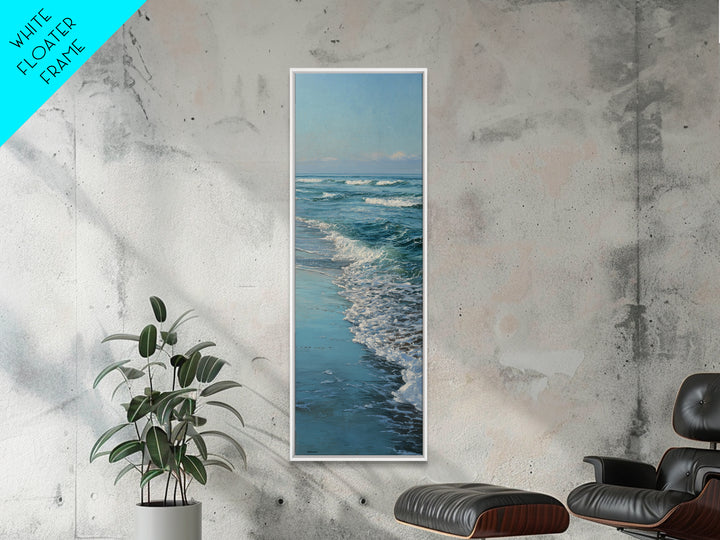 Moody Seascape at Twilight Canvas Print, Above Sofa Art, Mid Century Modern, Living Room Decor, Statement, Watercolor Painting, ASA-1x3-72