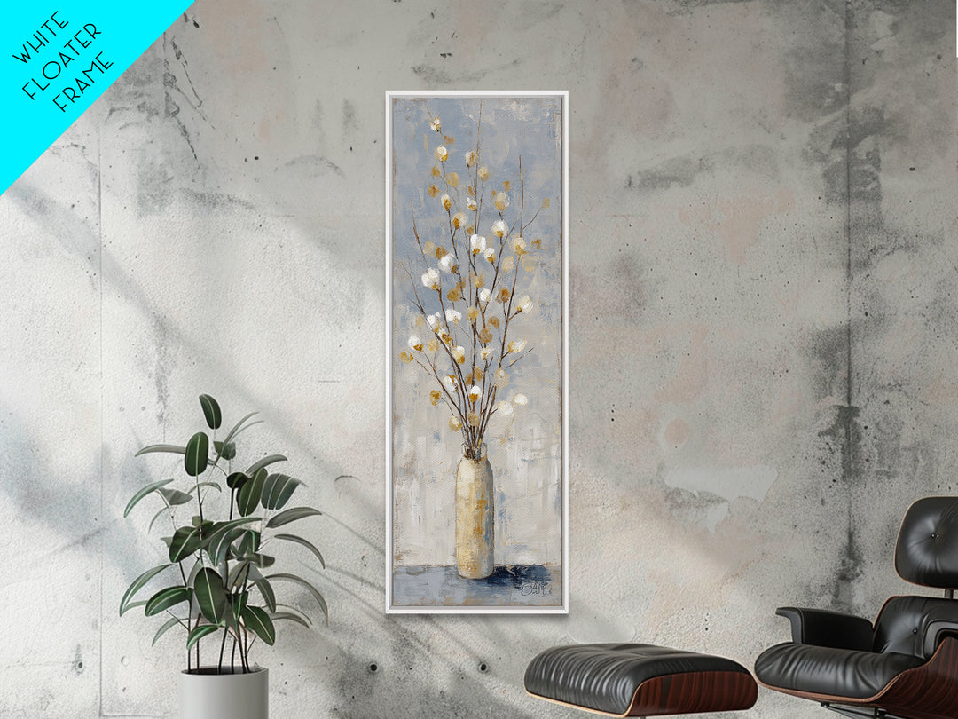 Large Neutral Still Life Framed Canvas Print, Above Sofa Art, Japandi Wall Art, Living Room Decor, Watercolor Art, Statement, ASA-1x3-74