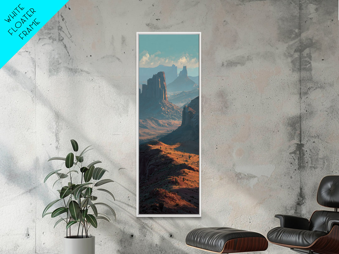 Desert Mesa Panorama Framed Canvas Print, Above Sofa Art, Modern Art, Living Room Decor, Fine Art, Statement, Art Print, ASA-1x3-8
