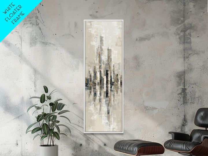 Quiet City Skyline Reduced to Elegant Shapes Canvas Print, Above Sofa Art, Coastal Decor, Living Room Decor, Statement, ASA-1x3-82