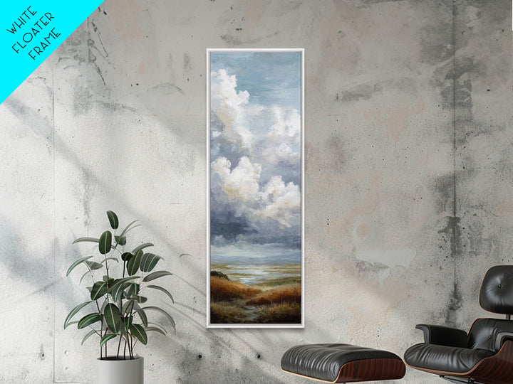 Dramatic Cloudscape over a Distant Valley Canvas Print, Above Sofa Art, Horizontal Wall Art, Living Room Decor, Statement, ASA-1x3-89