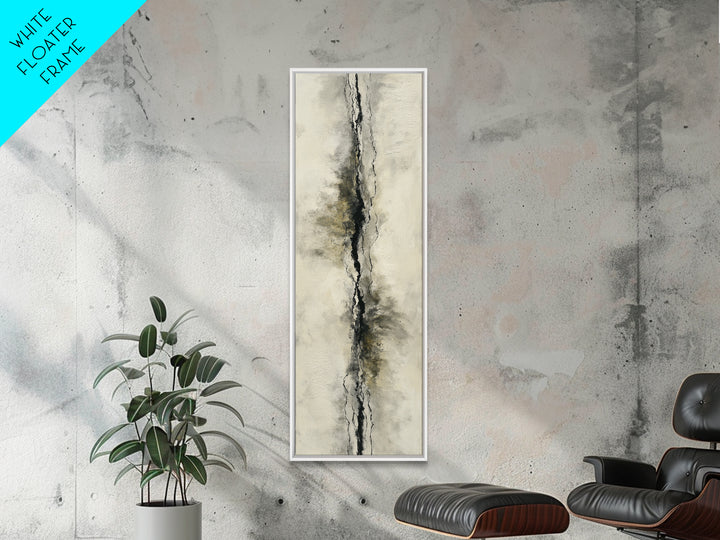 Minimal Black Ink Composition Framed Canvas Print, Above Sofa Art, Farmhouse Decor, Living Room Decor, Fine Art, Statement, ASA-1x3-92