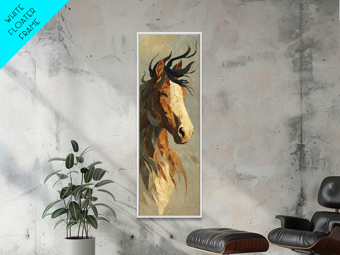 Statement Horse Silhouette Canvas Print, Above Sofa Art, 3 Piece Wall Art, Living Room Decor, Oil Painting, Statement, ASA-1x3-97