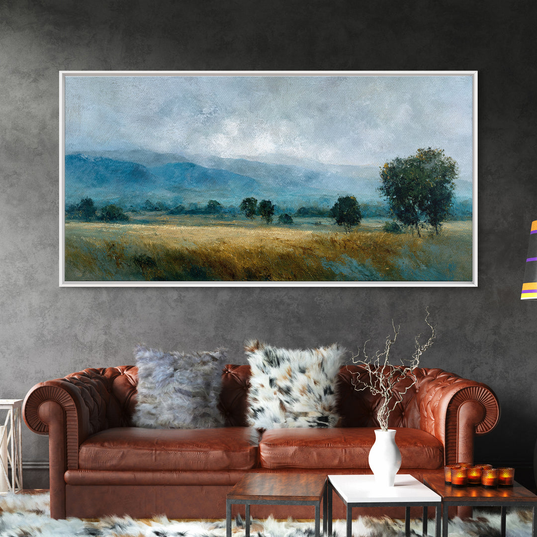 Gallery Style Landscape with Expansive Negative Space Canvas Print, Above Sofa Art, Fine Art Print, Living Room Decor, ASA-2x1-20