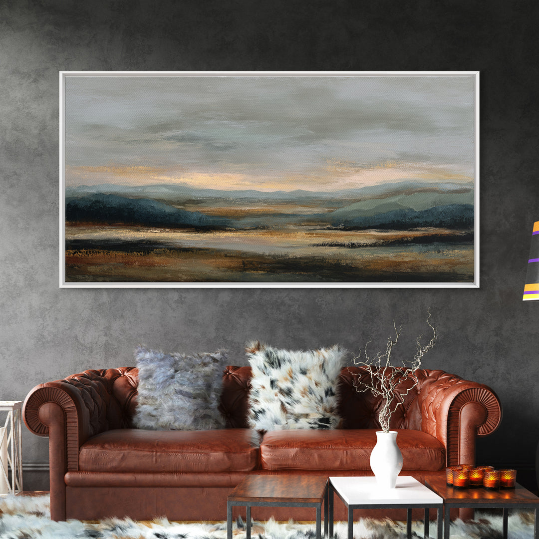 Oversized Abstract Landscape Canvas Print, Above Sofa Art, Luxury Decor, Living Room Decor, Statement, Canvas Wall Art, ASA-2x1-21