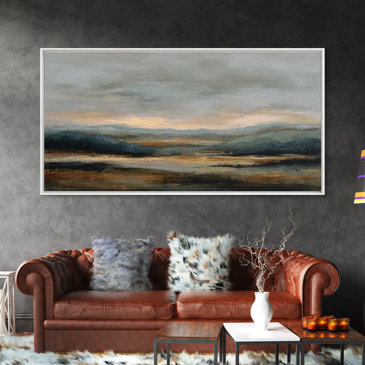 Oversized Abstract Landscape Canvas Print, Above Sofa Art, Luxury Decor, Living Room Decor, Statement, Canvas Wall Art, ASA-2x1-21