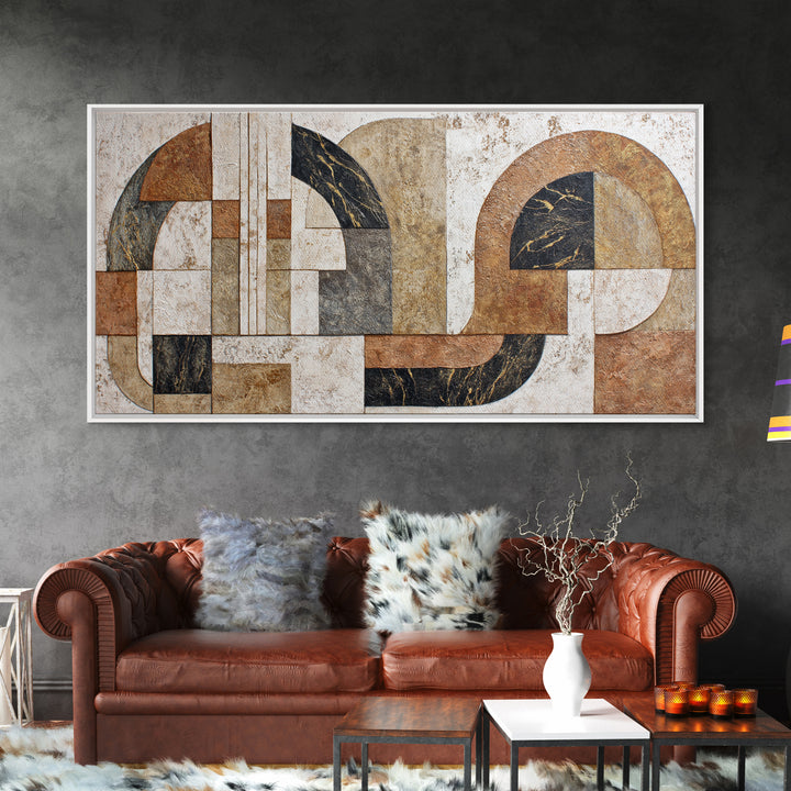 Textured Plaster Abstract Canvas Print, Above Sofa Art, Framed Wall Art, Living Room Decor, Abstract Art, Statement, ASA-2x1-31