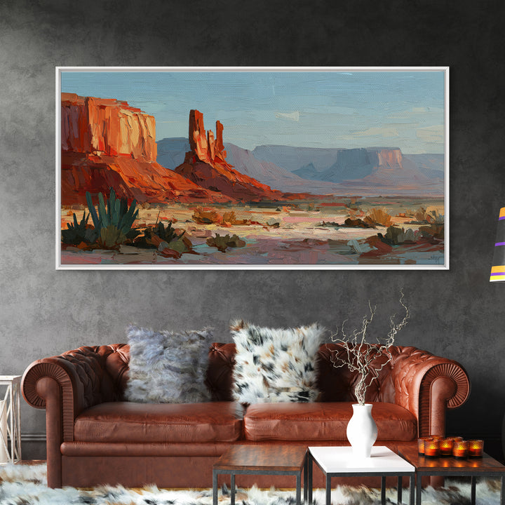 Abstract Canyon Landscape Framed Canvas Print, Above Sofa Art, Abstract Wall Art, Living Room Decor, Watercolor Art, Statement, ASA-2x1-51