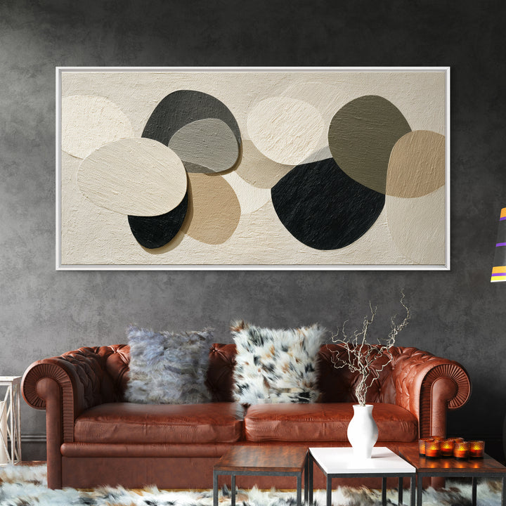Large Modern Organic Shapes Canvas Print, Above Sofa Art, Minimalist Decor, Living Room Decor, Statement, Frame Tv Art, ASA-2x1-70