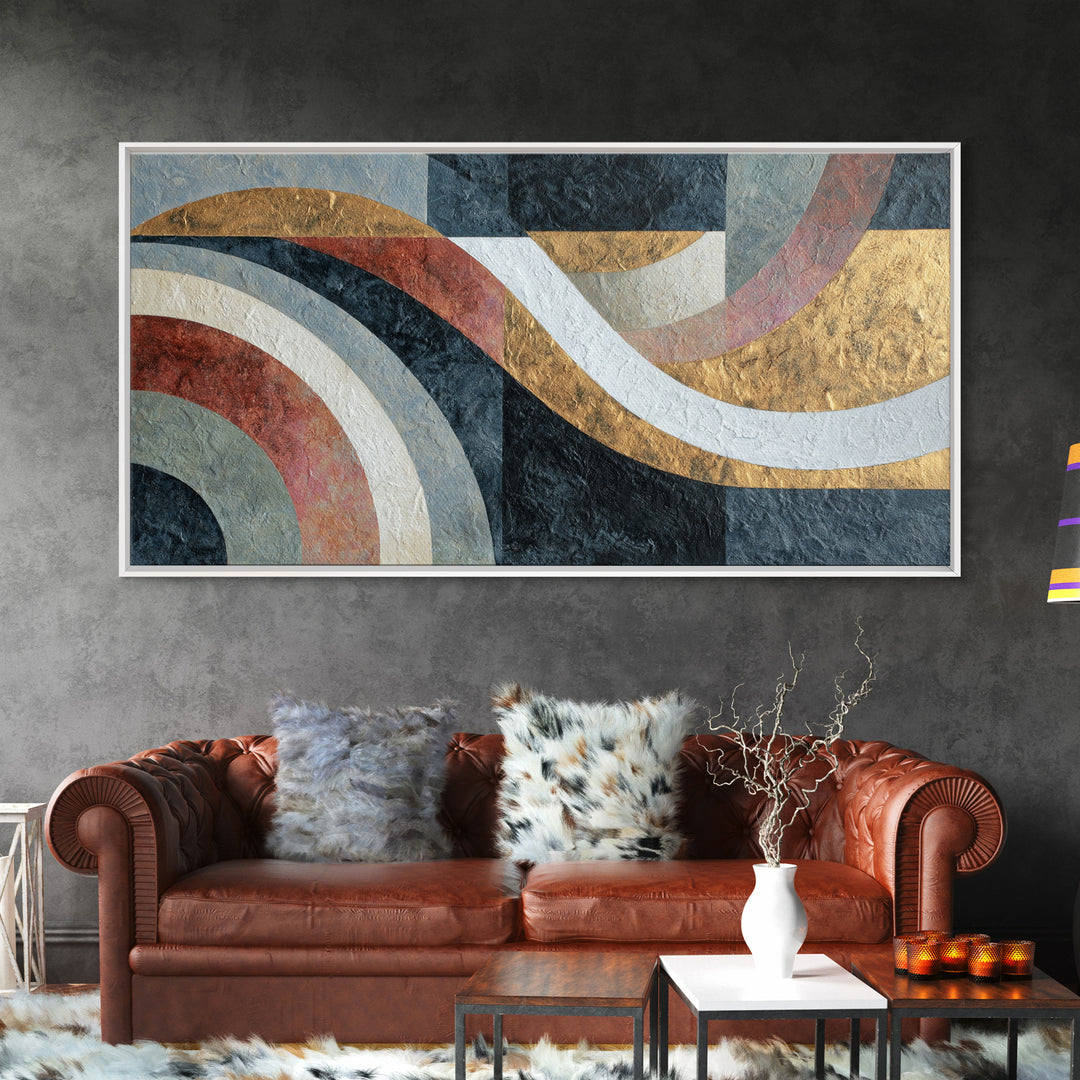Textured Plaster Abstract Framed Canvas Print, Above Sofa Art, Above Bed Decor, Living Room Decor, Abstract Art, Statement, ASA-2x1-79