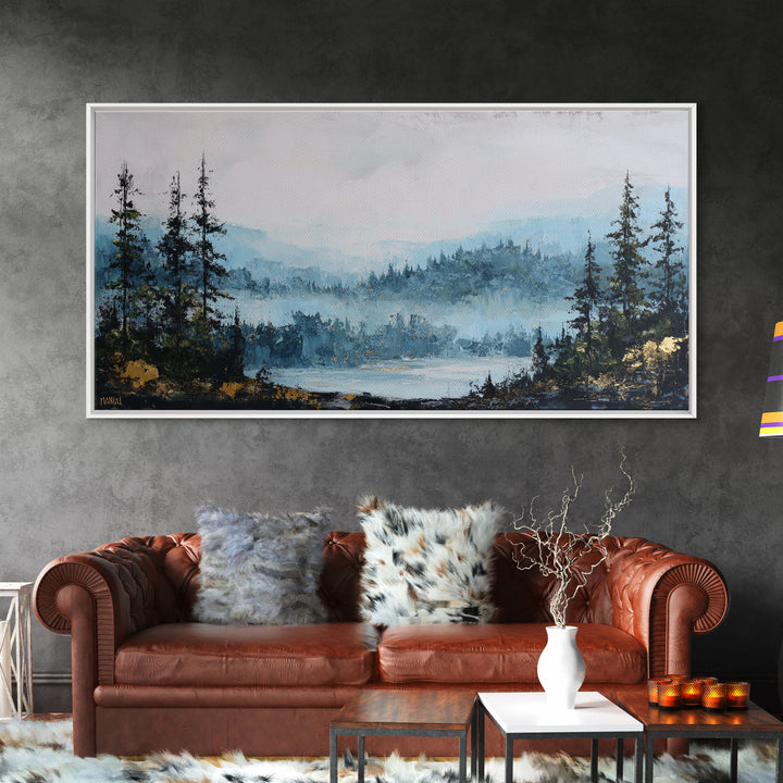 Gallery Style Landscape with Expansive Negative Space Canvas Print, Above Sofa Art, Horizontal Wall Art, Living Room Decor, ASA-2x1-92