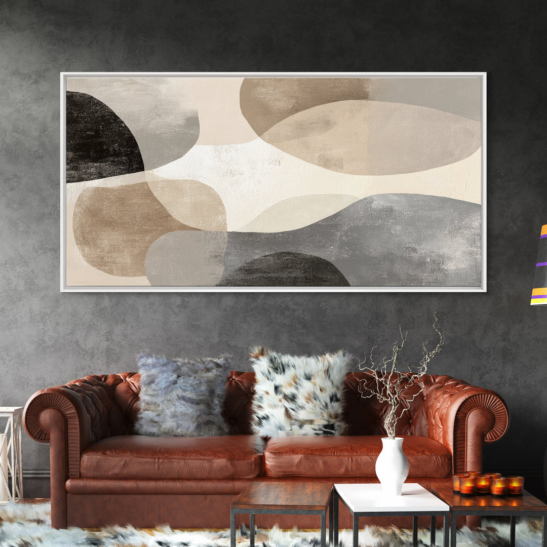 Large Modern Organic Shapes Canvas Print, Above Sofa Art, Minimalist Decor, Living Room Decor, Statement, Frame Tv Art, ASA-2x1-94